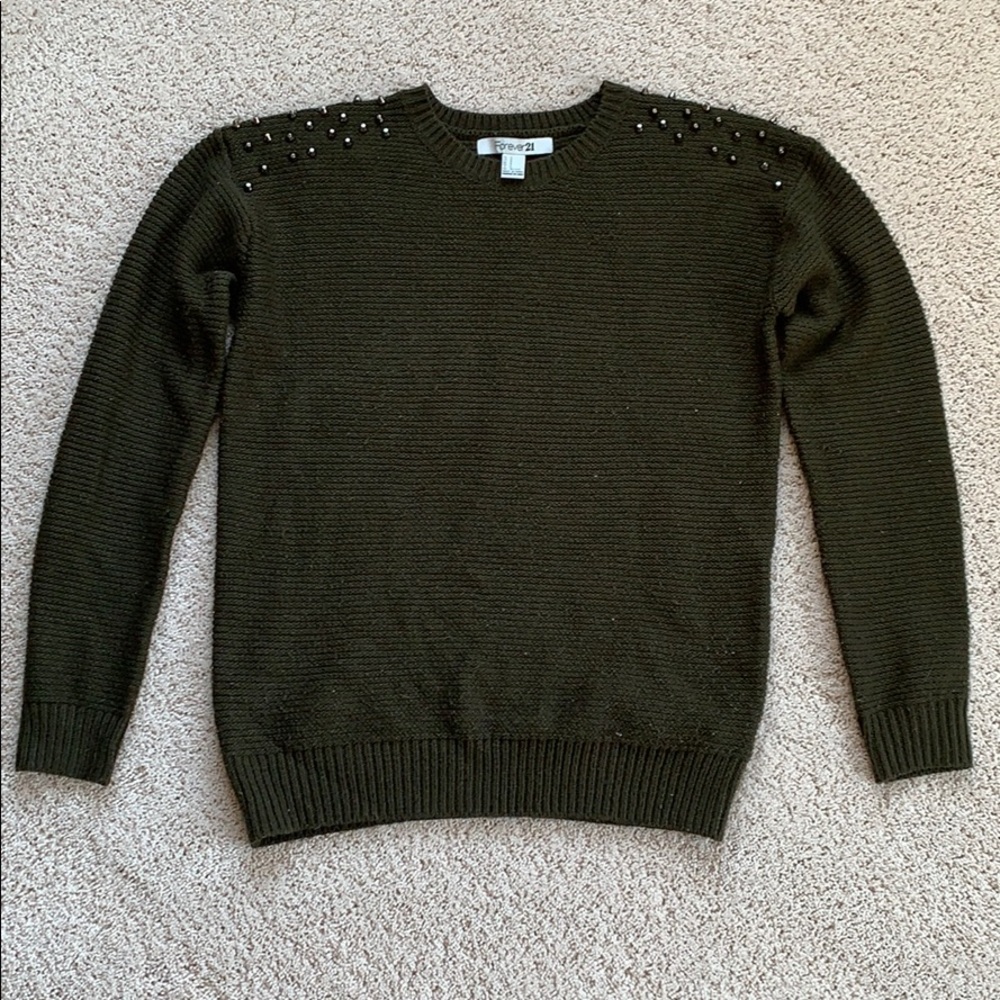 Moss green sweater by Forever 21!